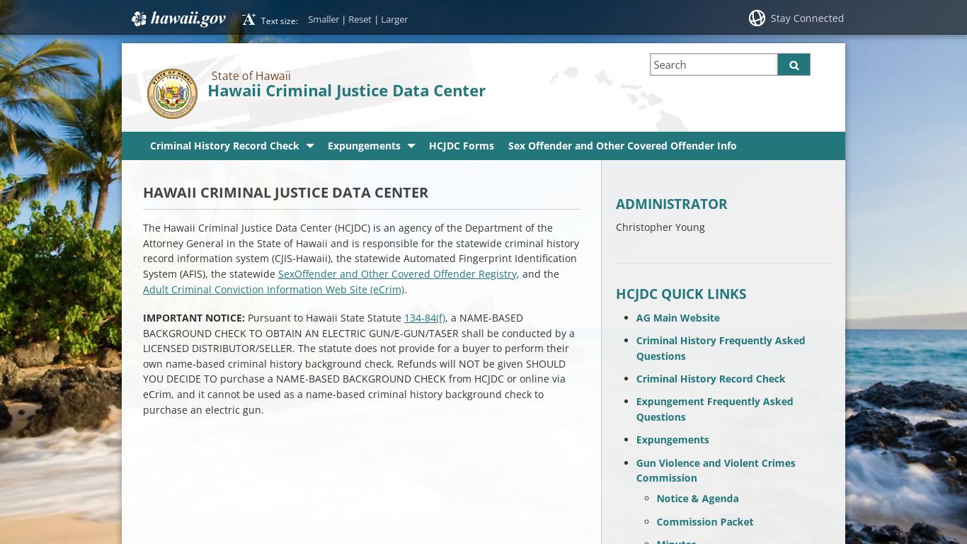 Hawaii Criminal Justice Data Center - State of Hawaii ...